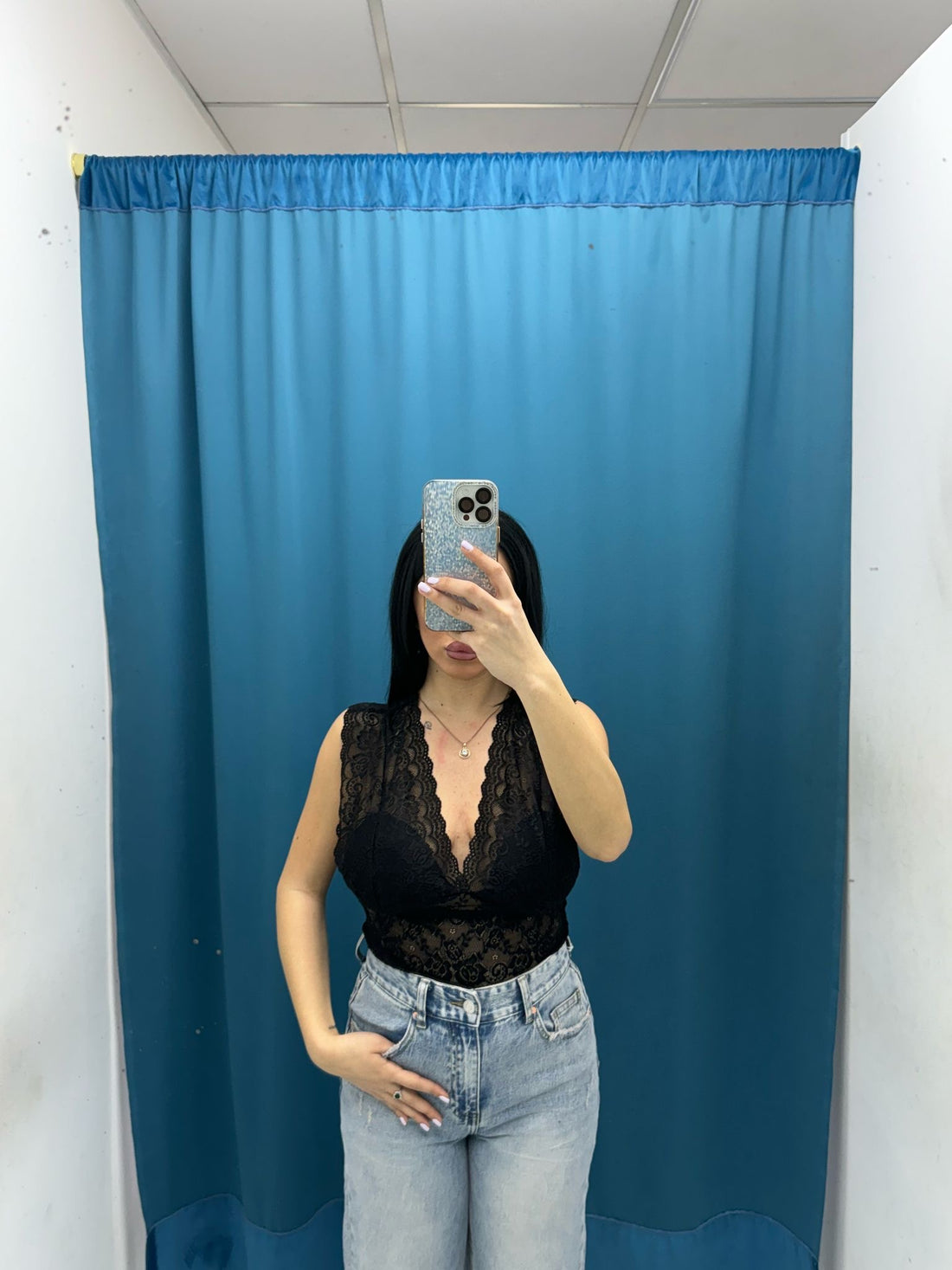 Top corto in pizzo 9638