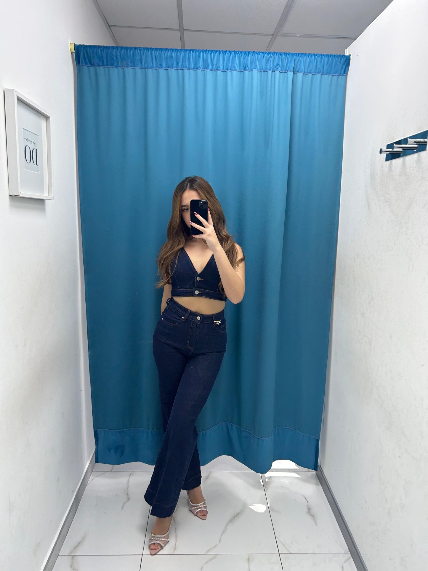 Coordinato top e jeans denim