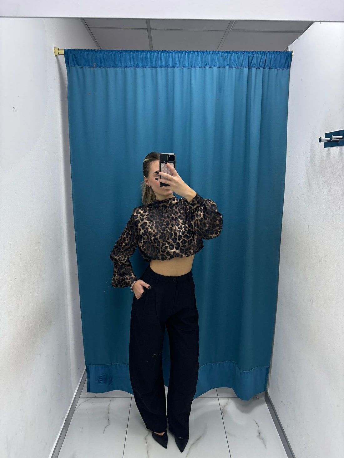 Camicia Crop Leopardata - 6754