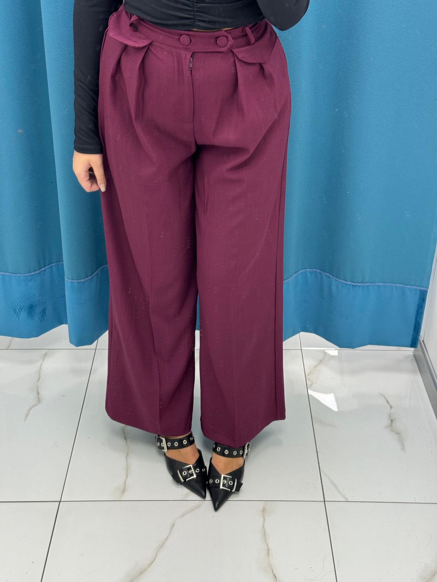 Pantalone a palazzo con bottoni 6152