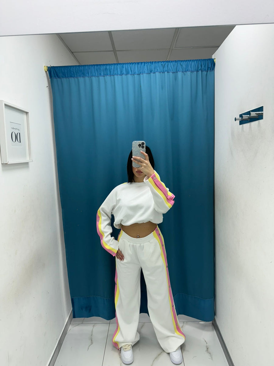 Coordinato felpa e pantalone con spacco 19051