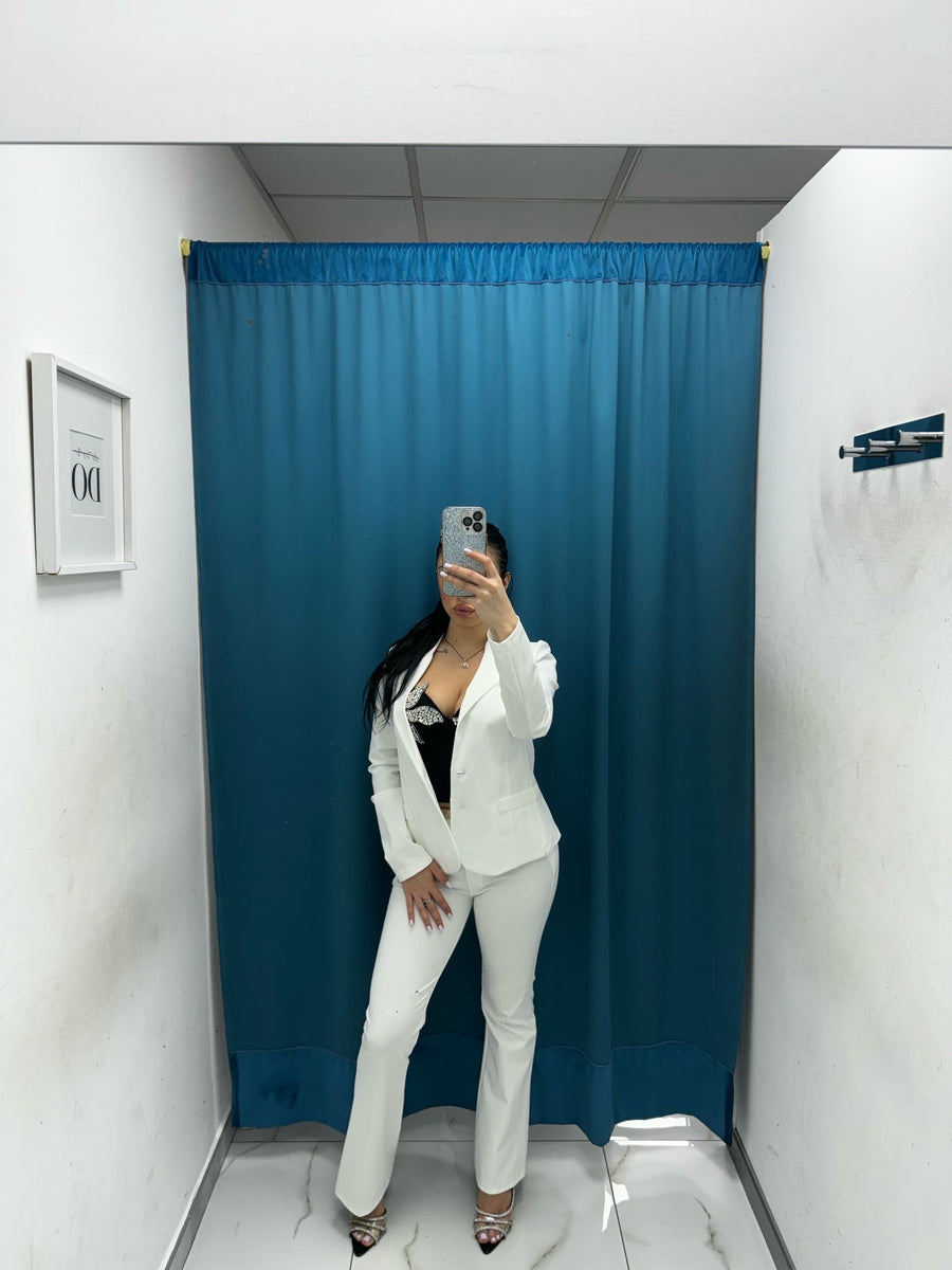 Pantalone slim bianco 51134