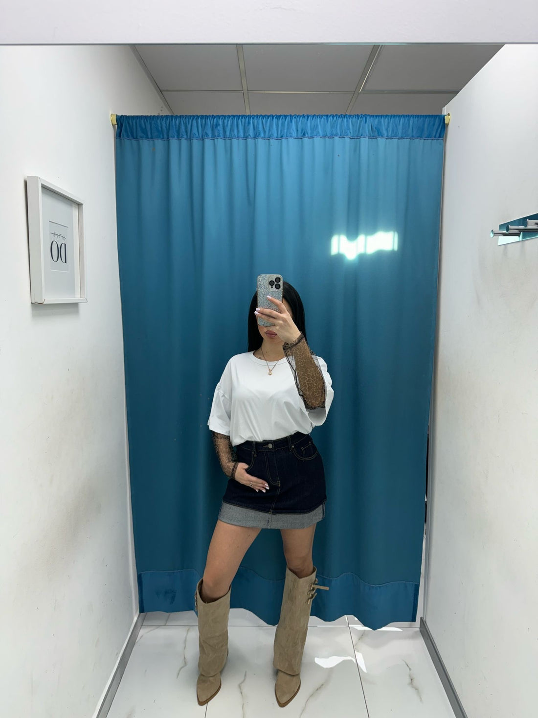Gonna denim risvolto 1327