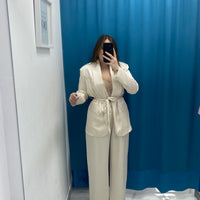 Tailleur satin giacca e pantalone GC32