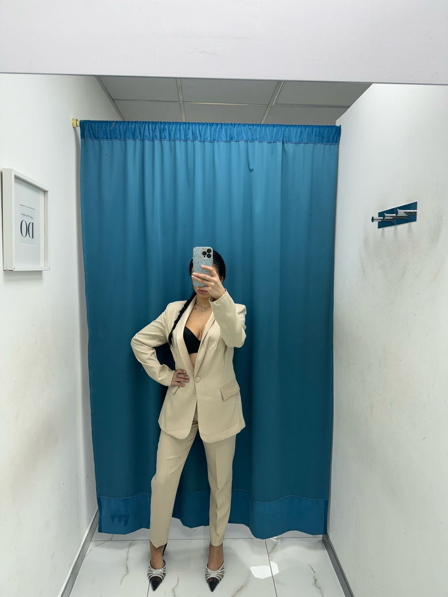 Tailleur giacca e pantalone beige 85613