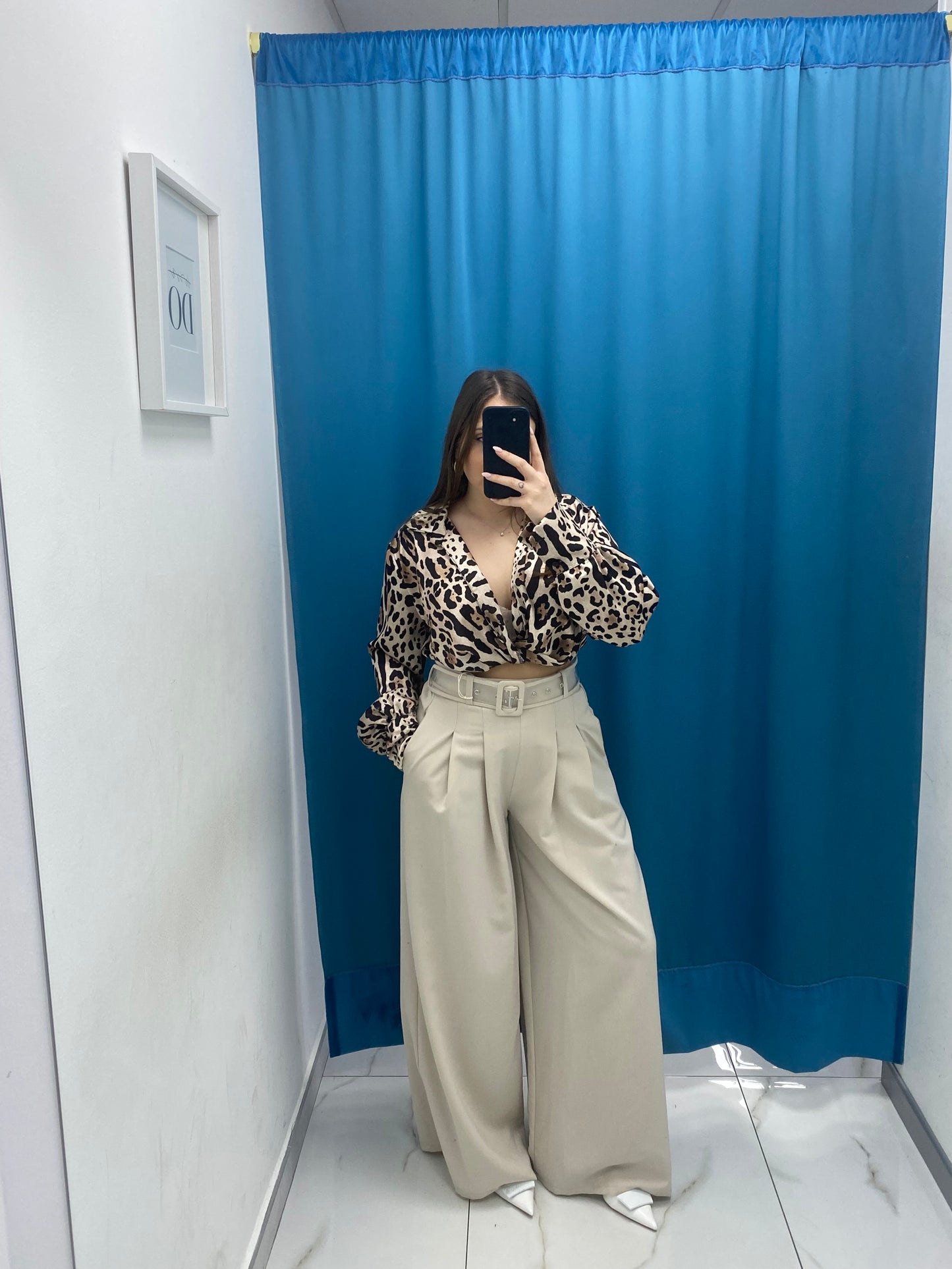 Pantalone wide leg con cintura 18065