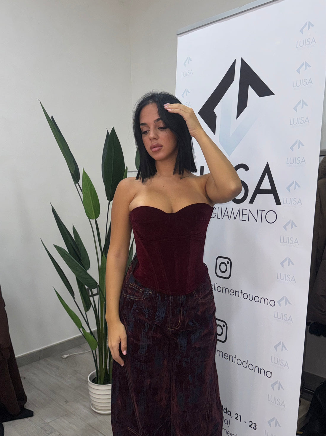 Crimson Velvet Corset - 6030