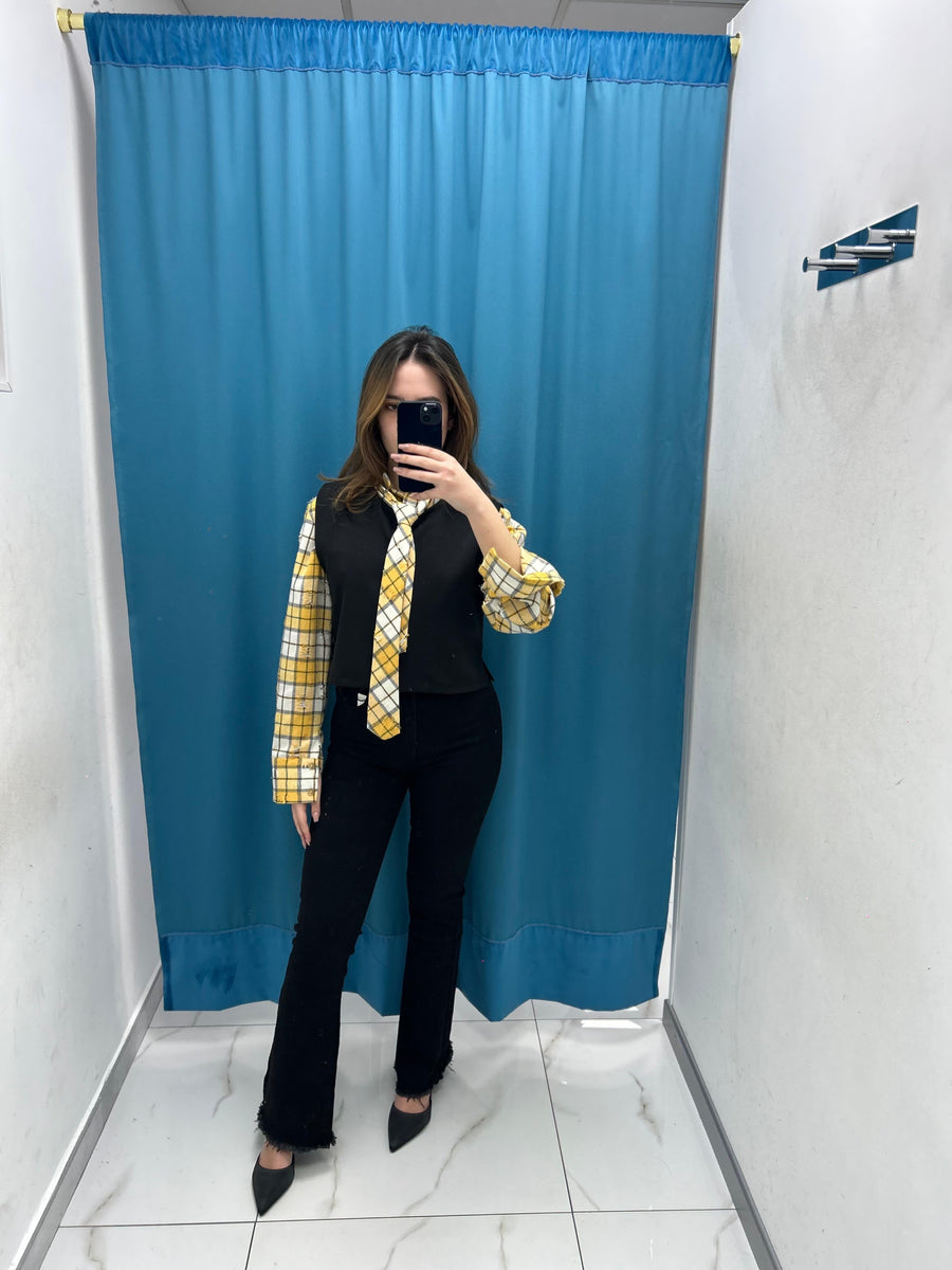 Jeans a zampa nero 7775