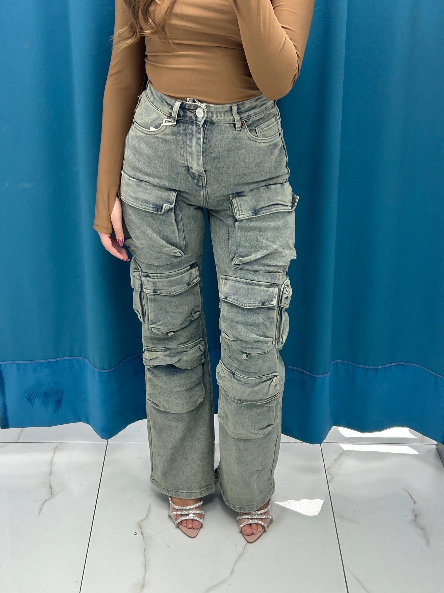 Jeans cargo sabbiato 211