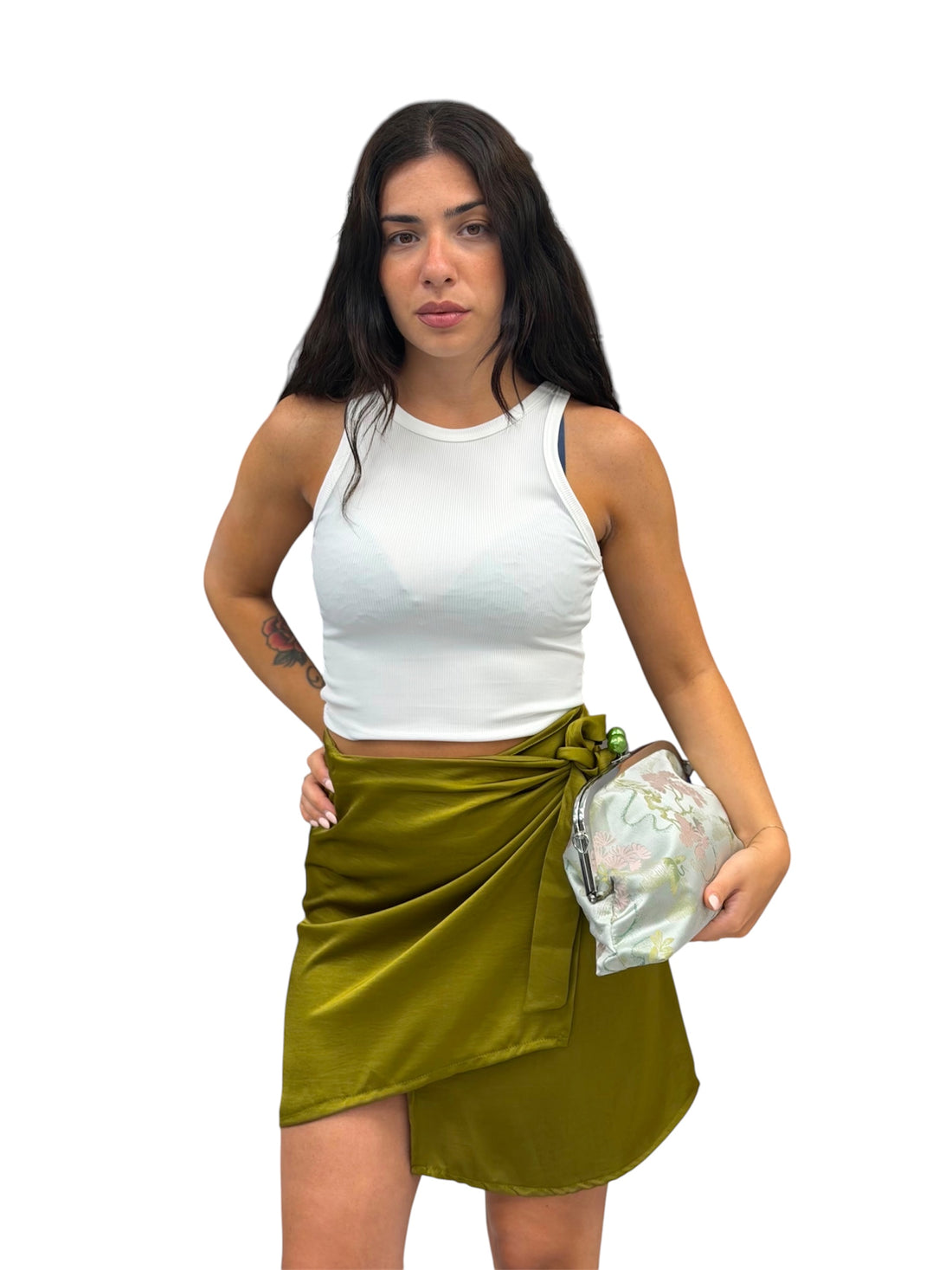 Gonna pareo satin corta - 155