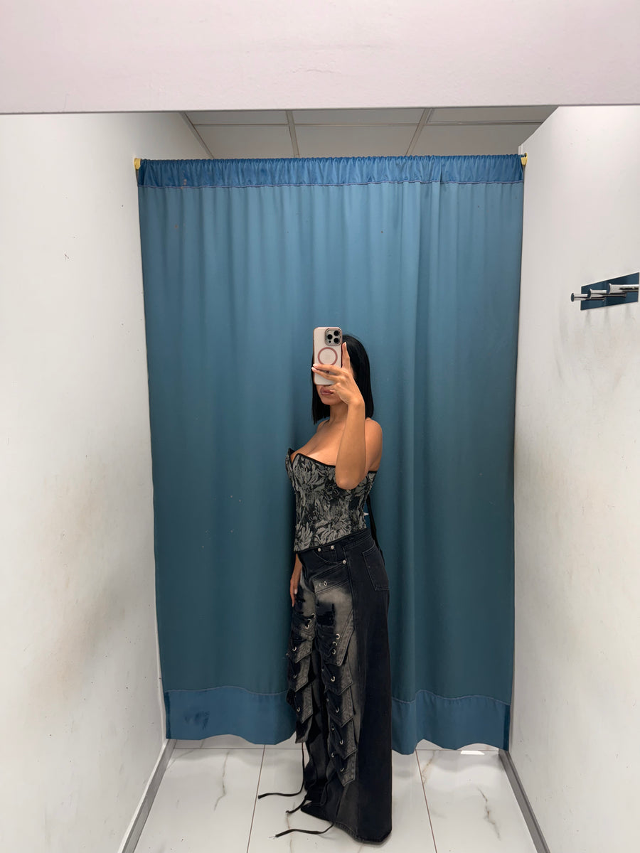Jeans Wide Leg con Frange-22101