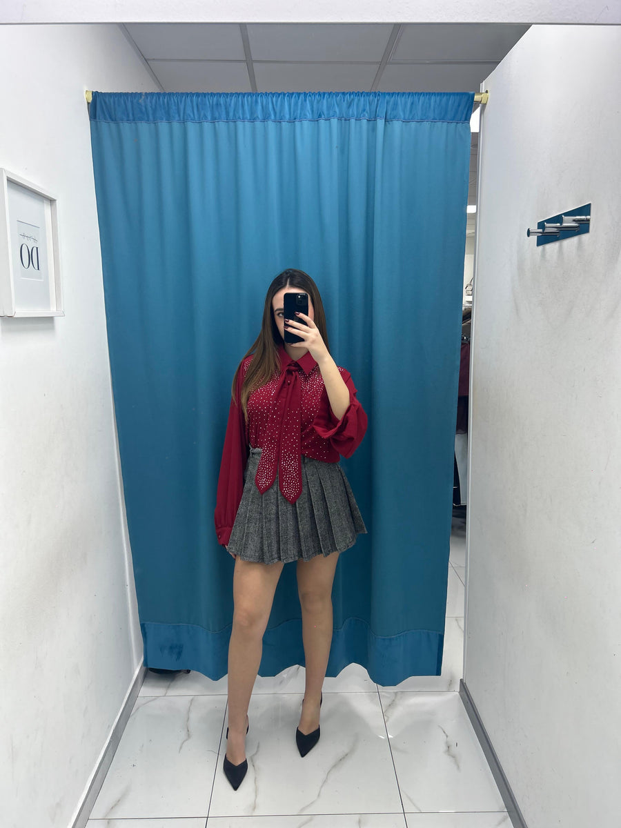 Gonna plissettata grigia 6625