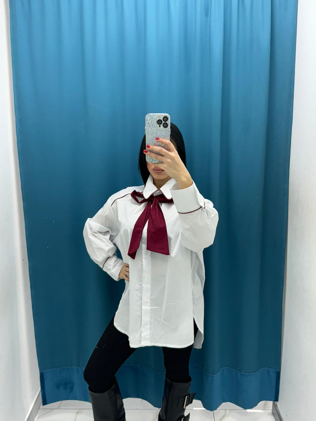 Camicia con fiocco 15933