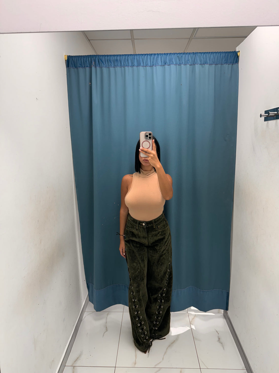 VERDÉLIA-Jeans in Velluto con Lacci-6633