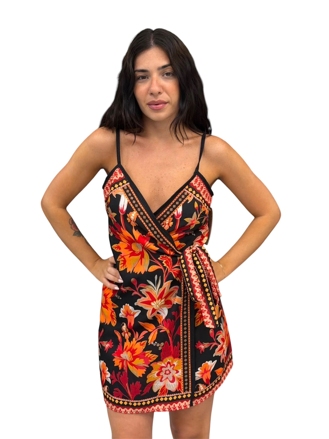 Vestito portafoglio con stampa