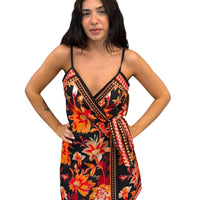 Vestito portafoglio con stampa