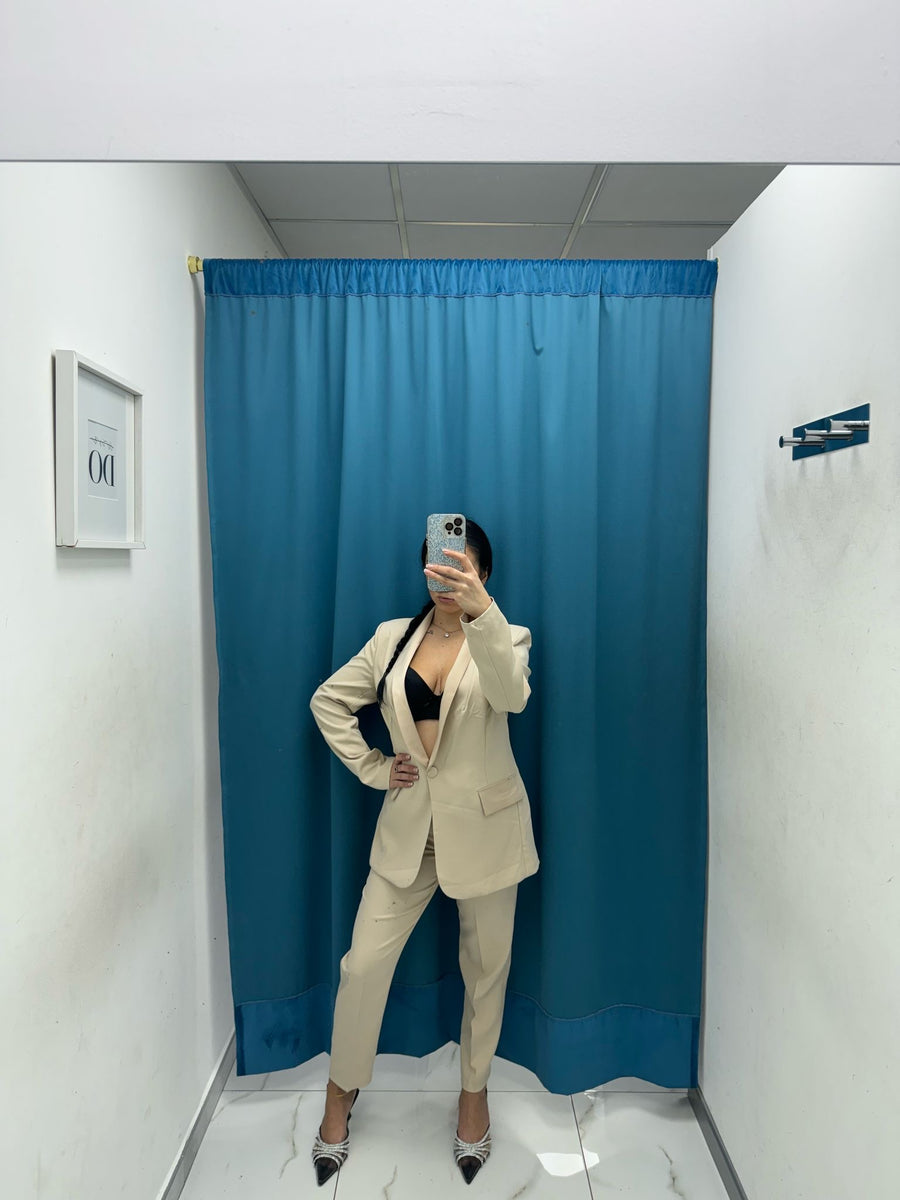 Tailleur giacca e pantalone beige 85613