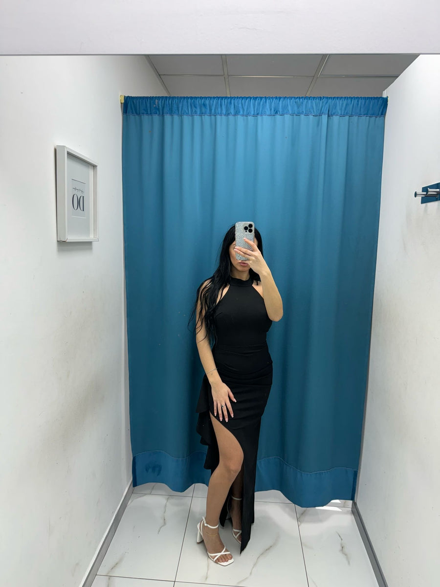 Vestito longuette con rouches 25111