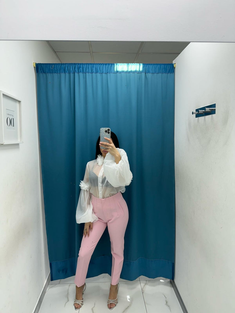 Pantalone slim fit rosa 8870