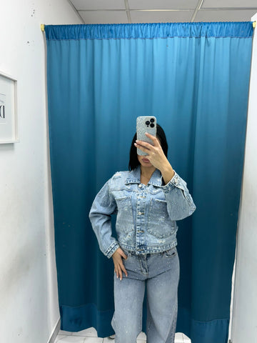 Giacca denim crop 3529
