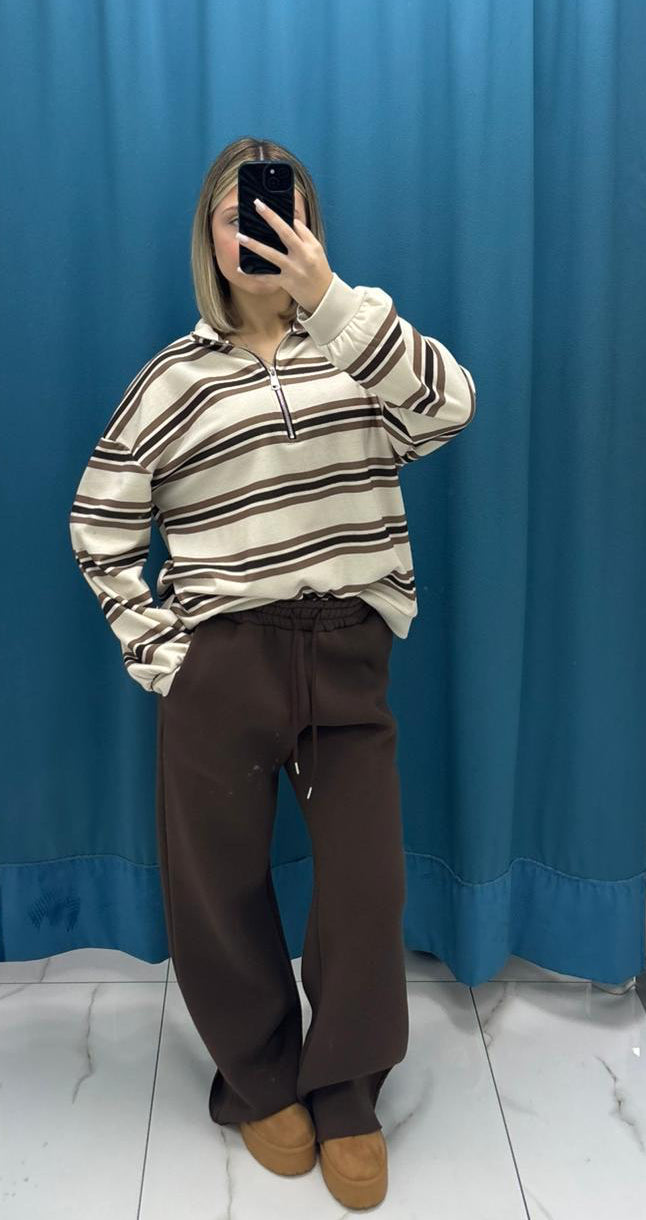 Striped Breeze Zip Knit - 6086