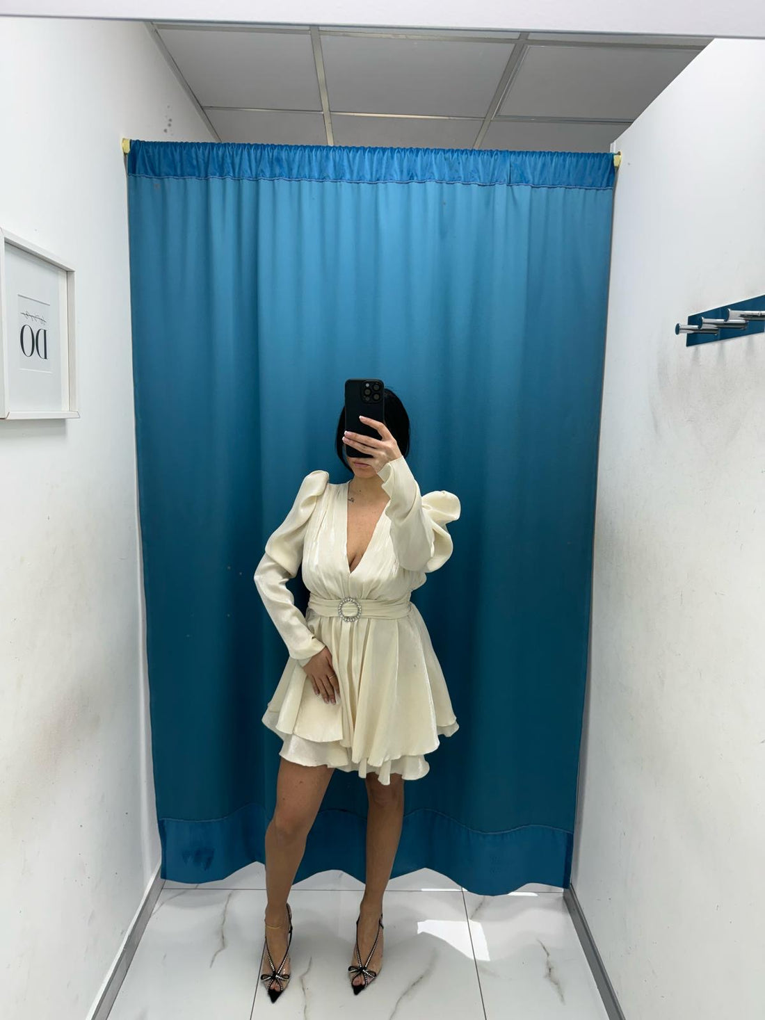 Vestito balze con cintura 26231