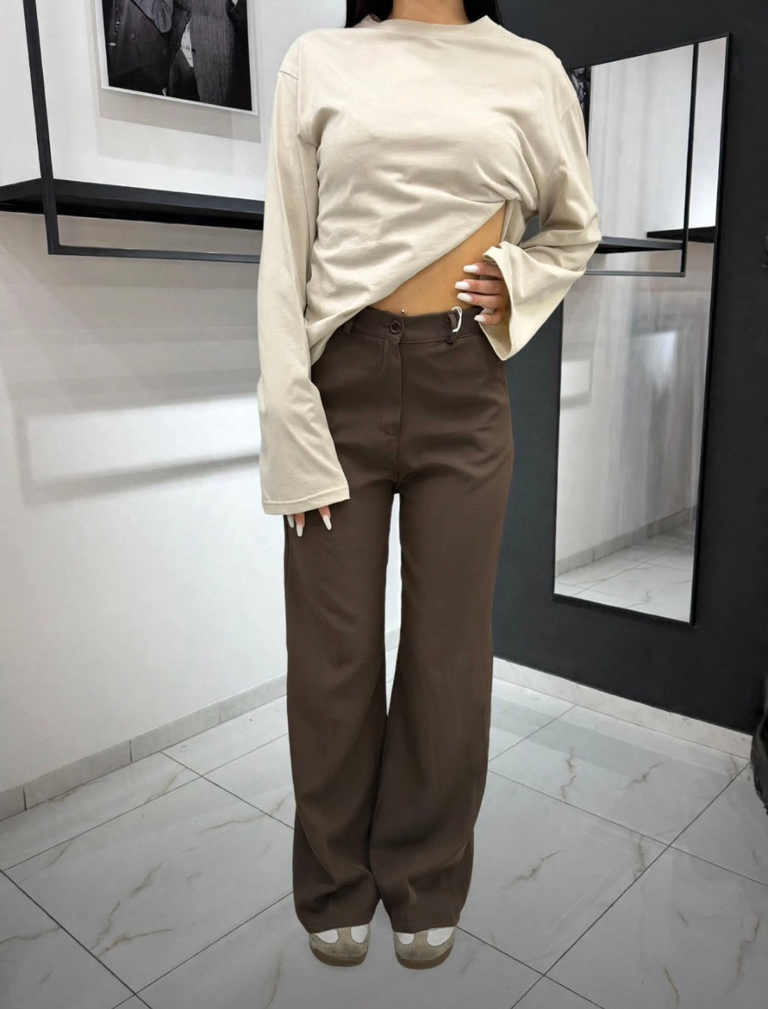 Pantalone wide leg-11938