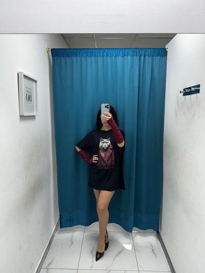 T-shirt con manicotti