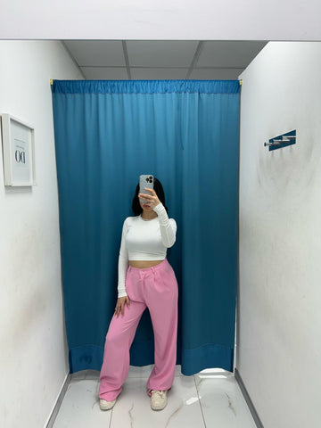 Pantalone a palazzo rosa 13127