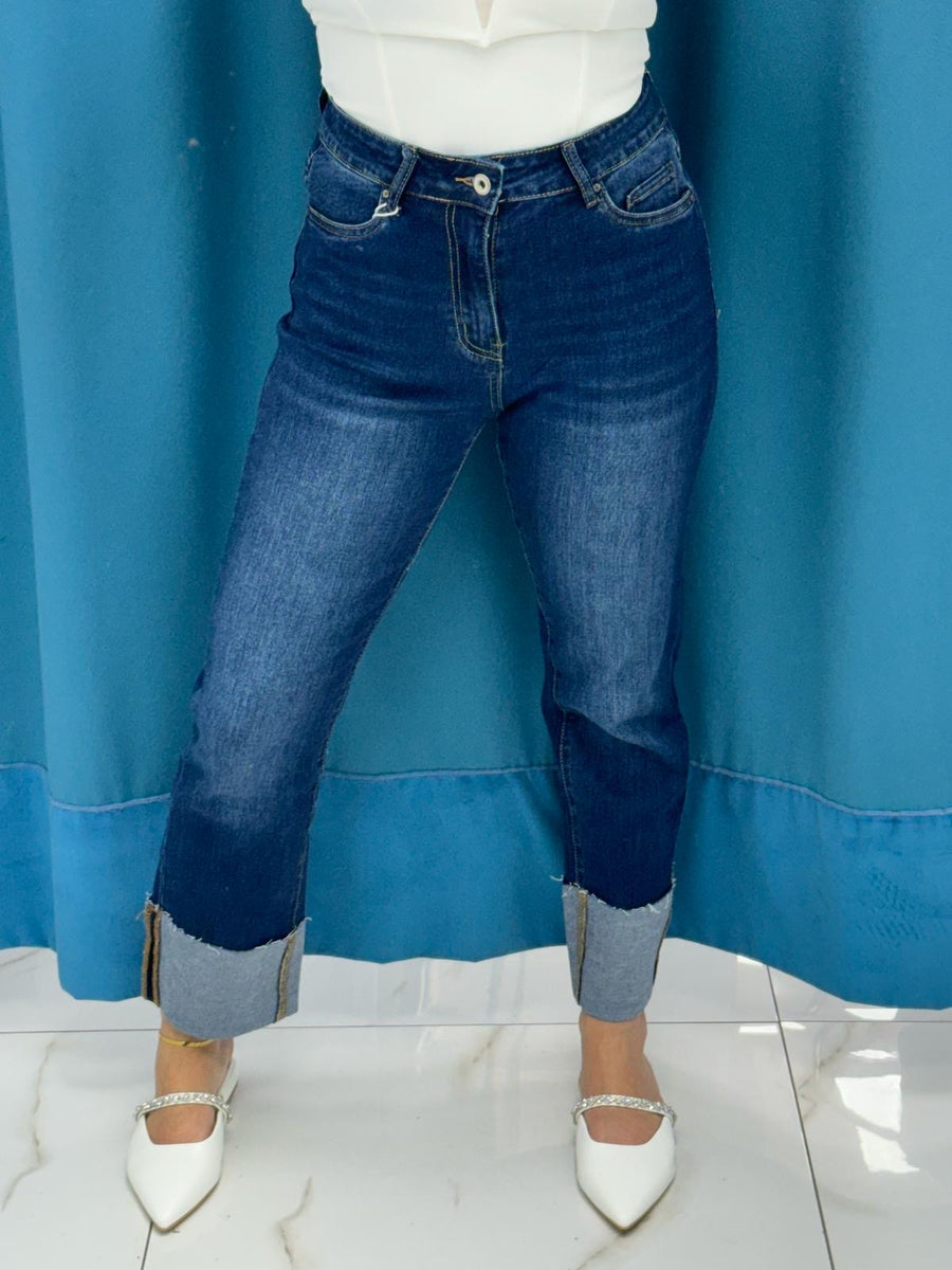 Jeans con risvolto denim 3316