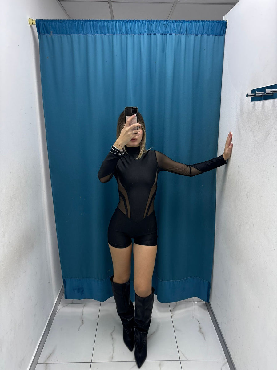 Shadow Mesh Romper - 6039