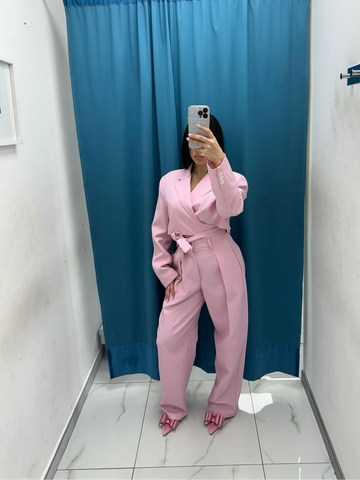 Pantalone slouchy rosa Lumina