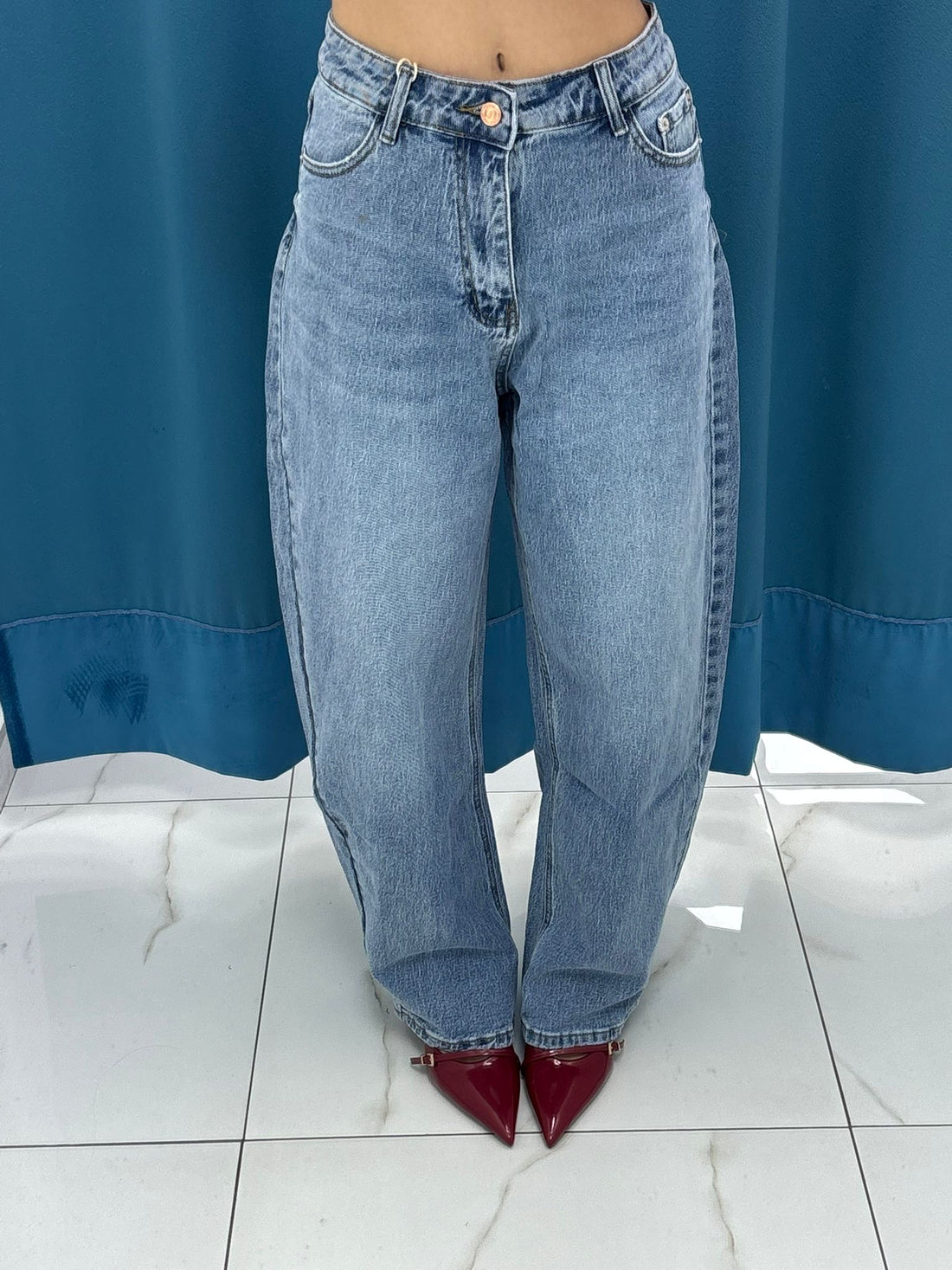 jeans"Light Washed Balloon"-F2330