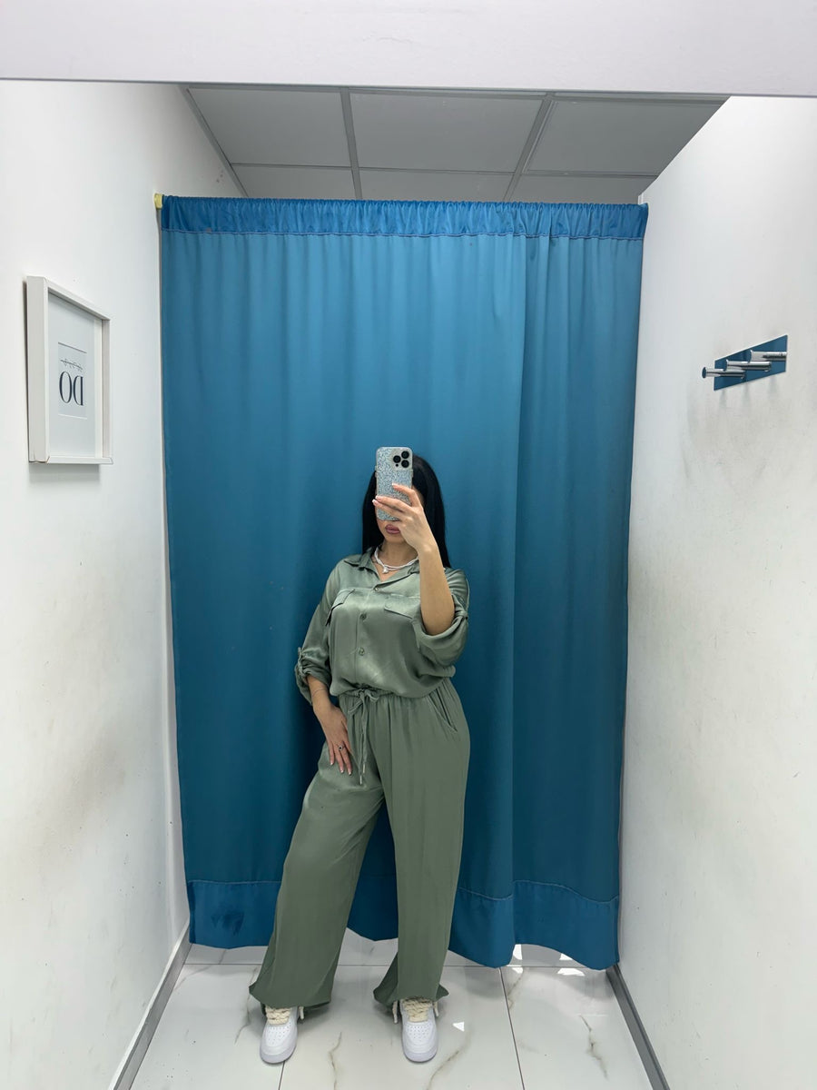 Pantalone palazzo satin 24205