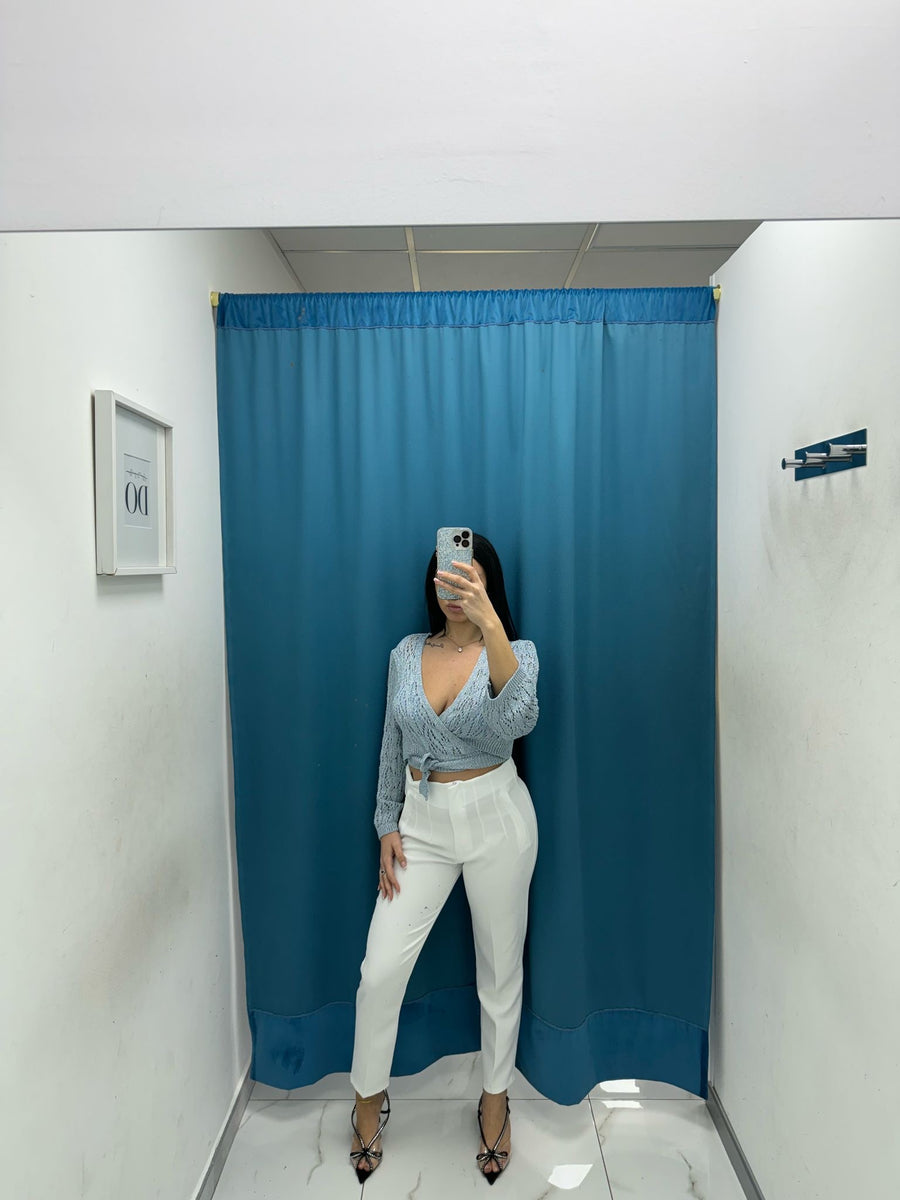 Pantalone slim fit bianco 8870