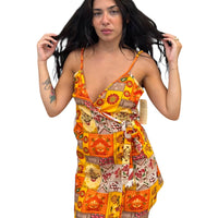 Vestito portafoglio con stampa