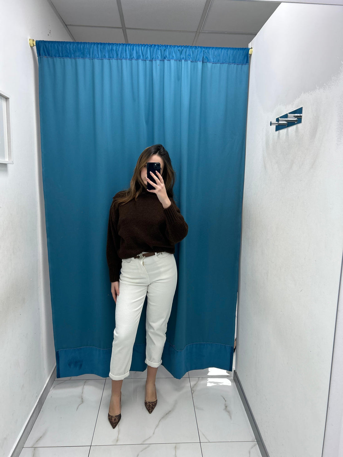Jeans mom fit bianco 9056