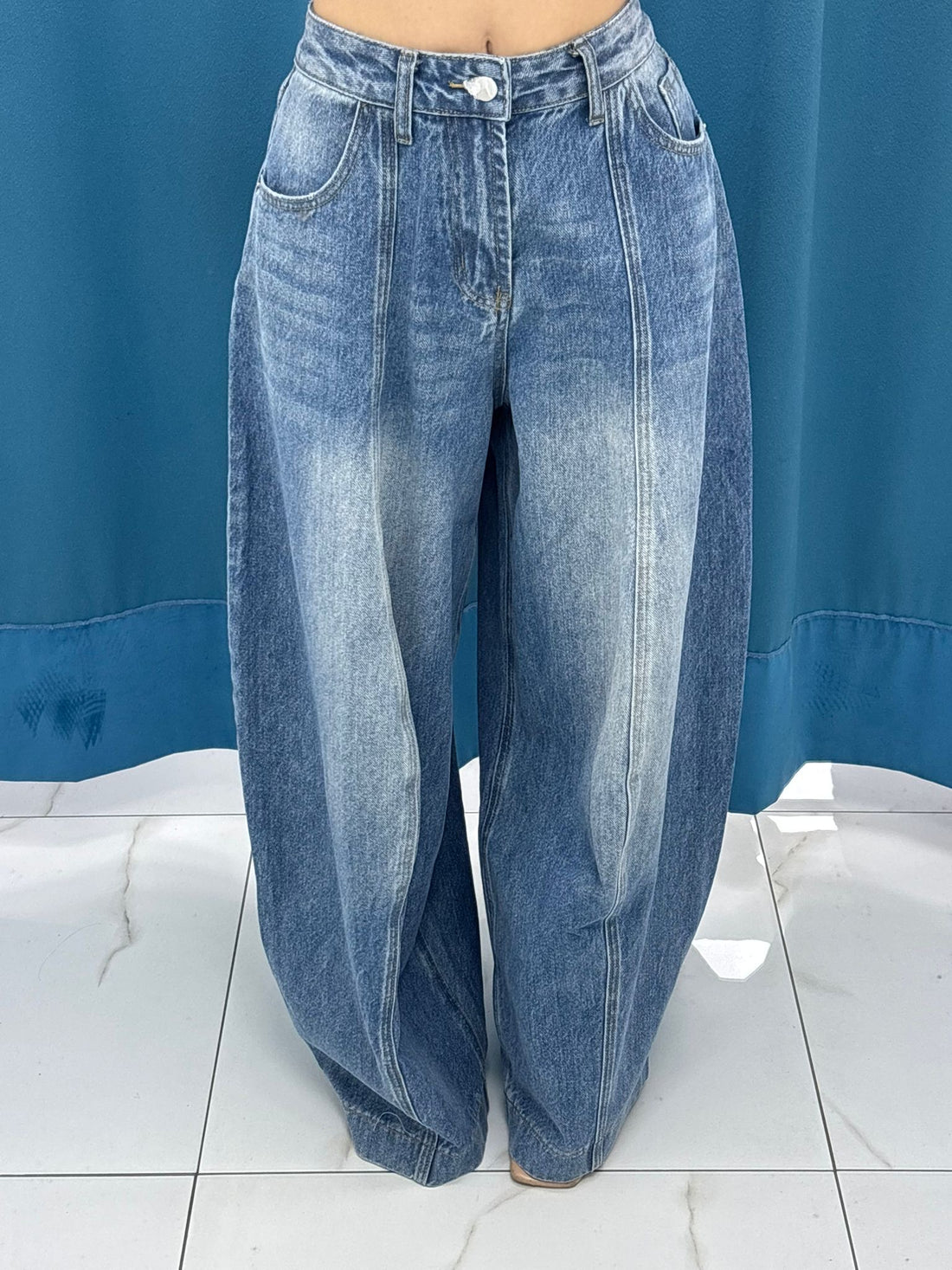 Jeans"Vertical Line Straight”-F8009