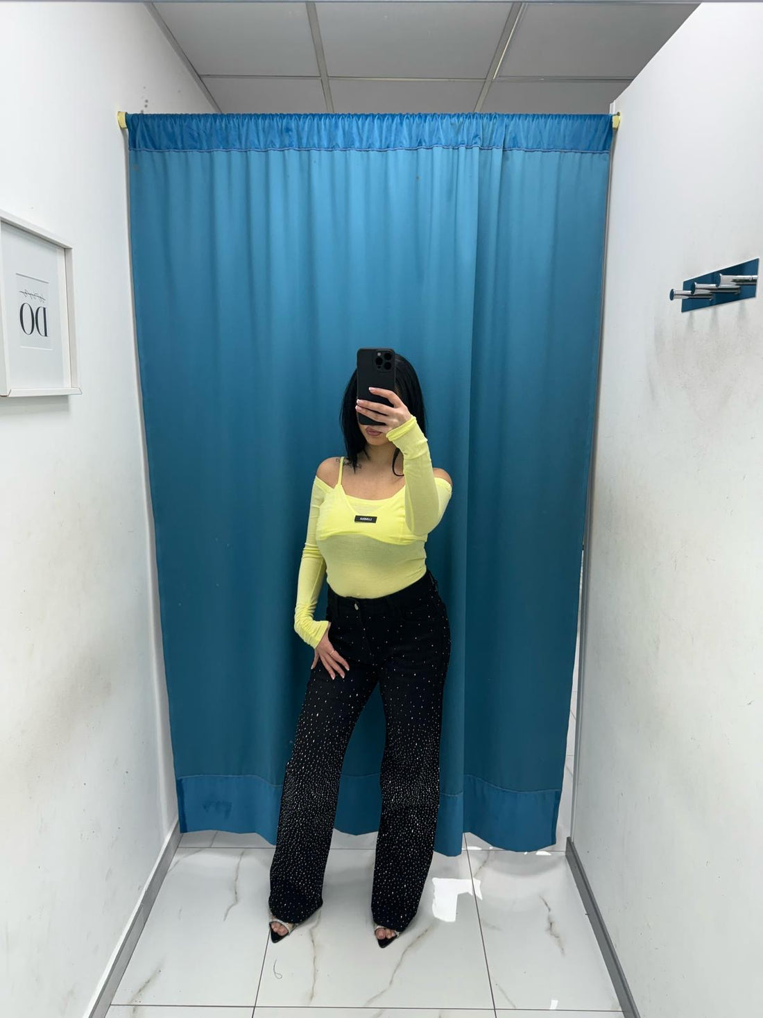 Jeans nero strass 25483
