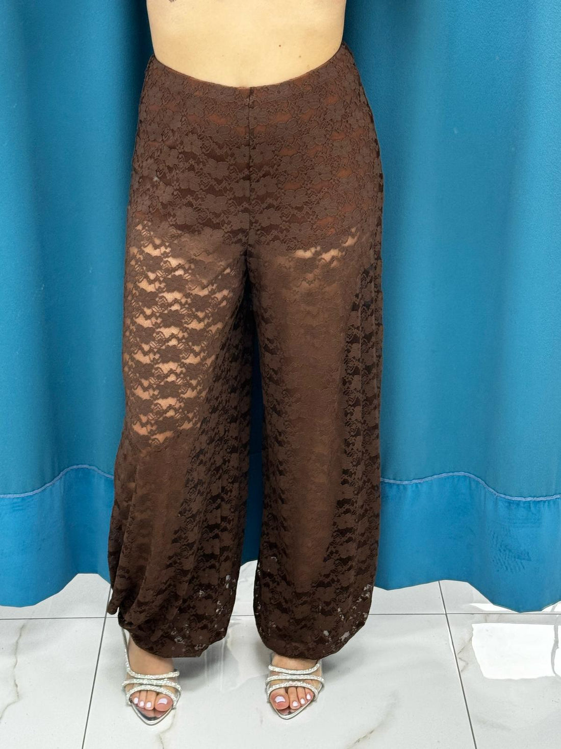 Pantalone palazzo in pizzo lumina 2874