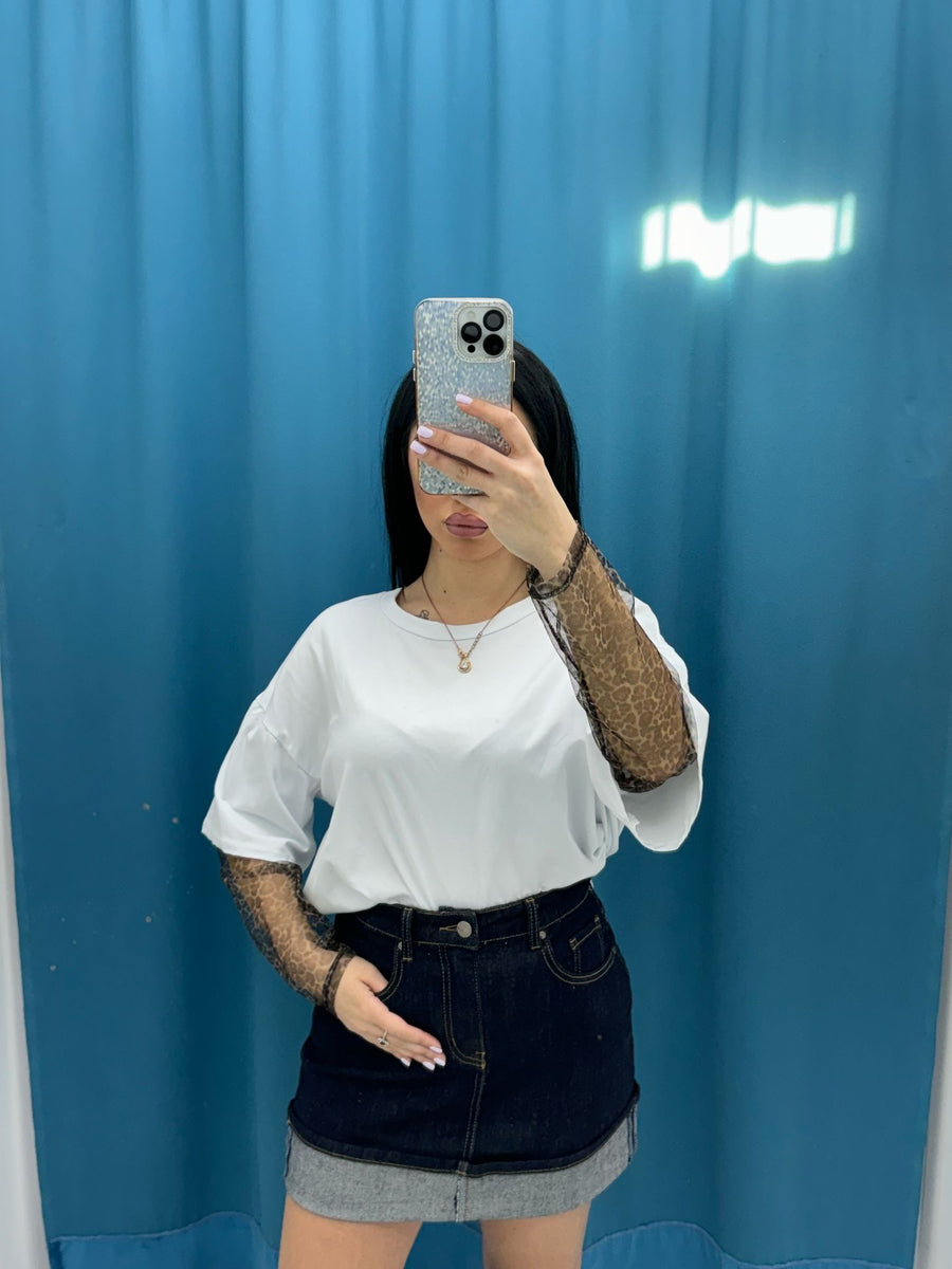 Gonna denim risvolto 1327