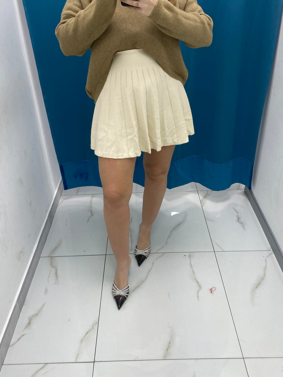 Gonna plissettata in lana 8040