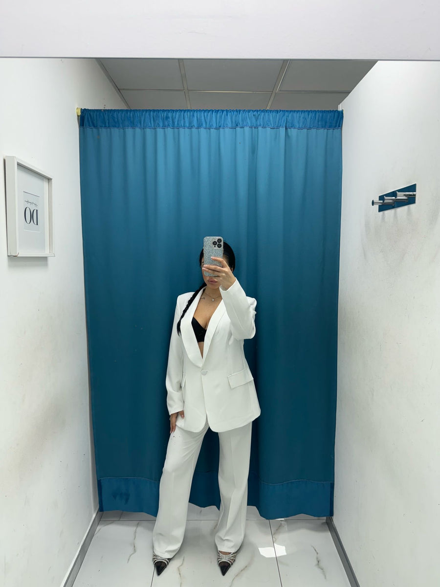 Tailleur giacca e pantalone bianco 85613