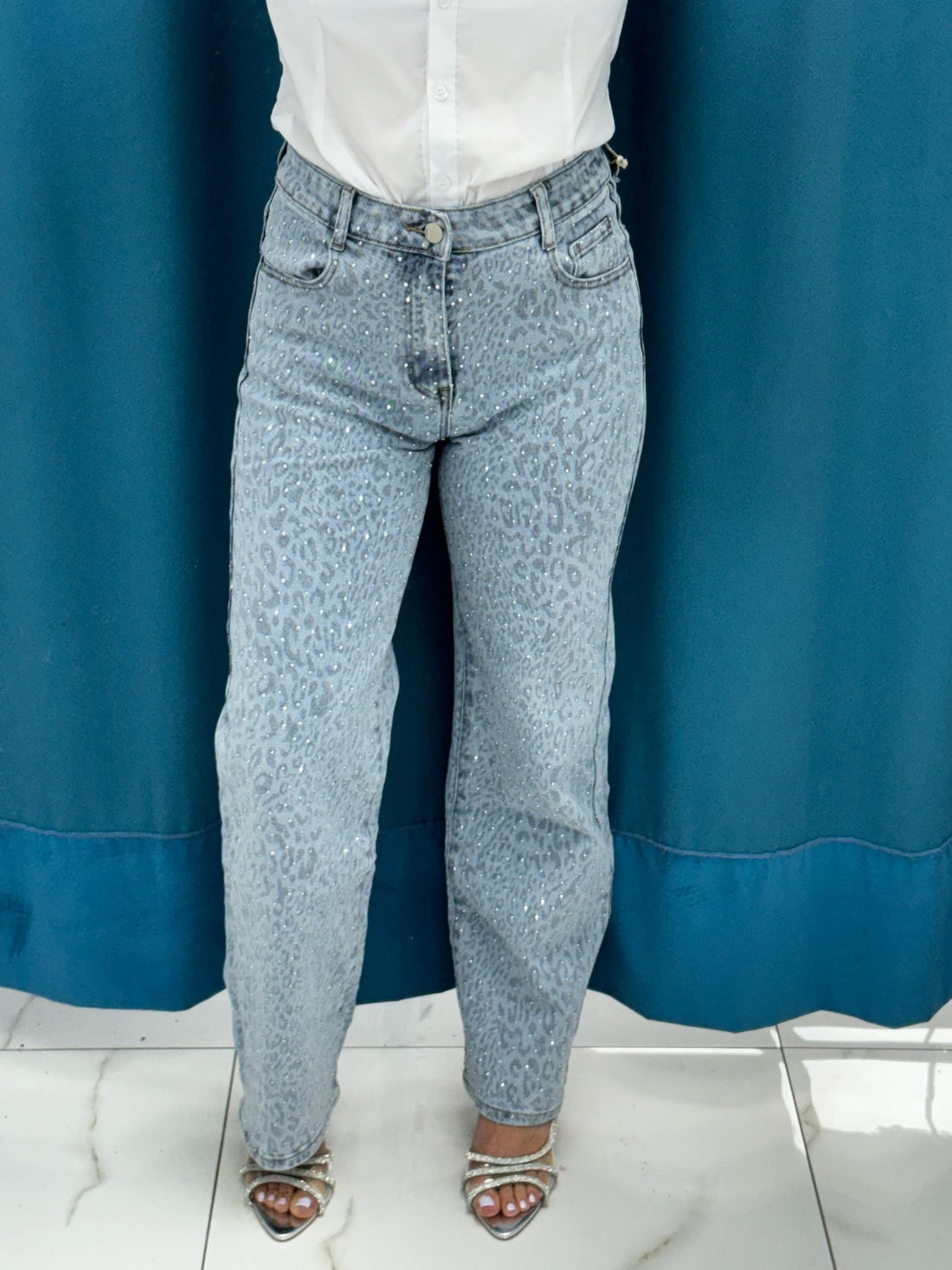 Jeans leopardato denim 7219