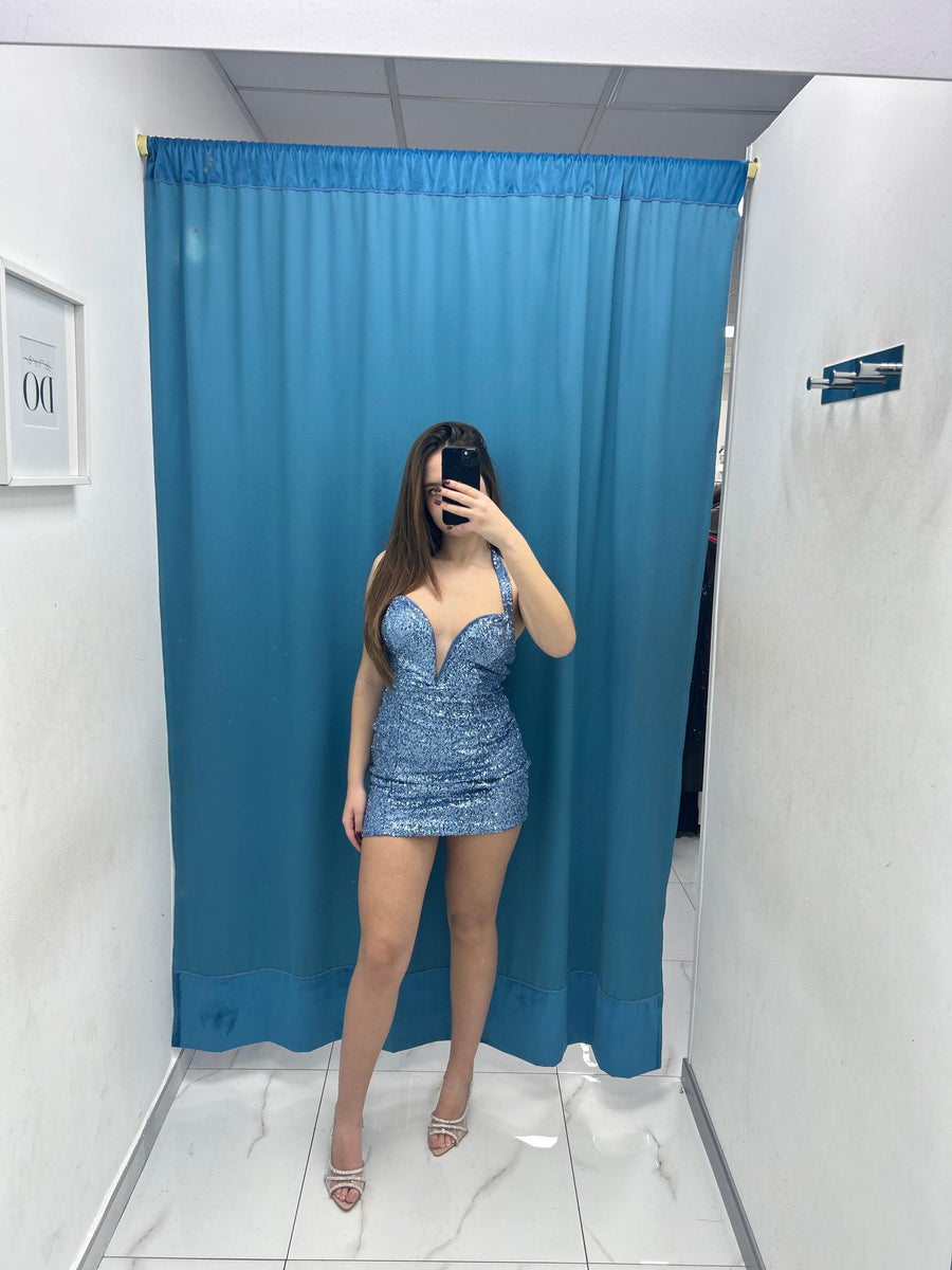 Vestito con scollo a cuore paillettes 15467