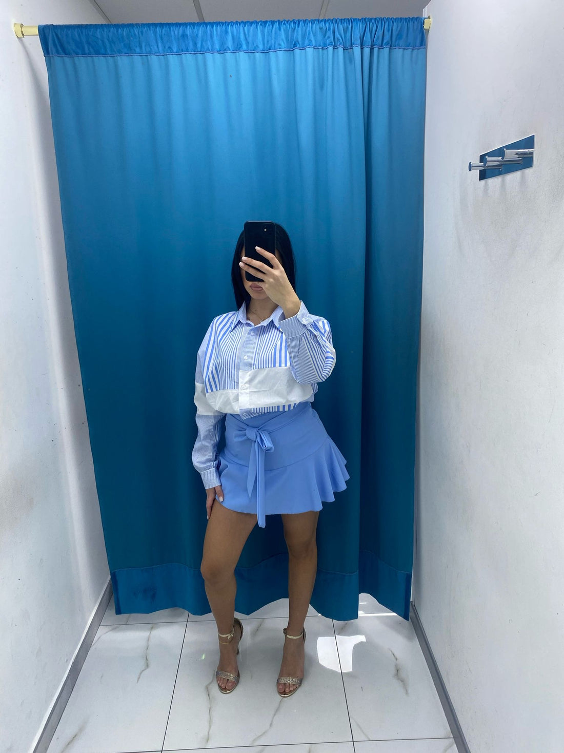 Gonna plissettata celeste 9022