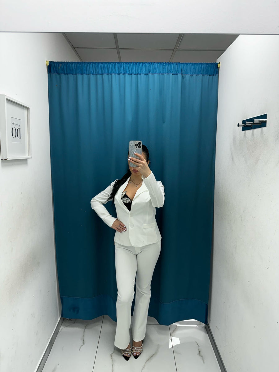 Pantalone slim bianco 51134