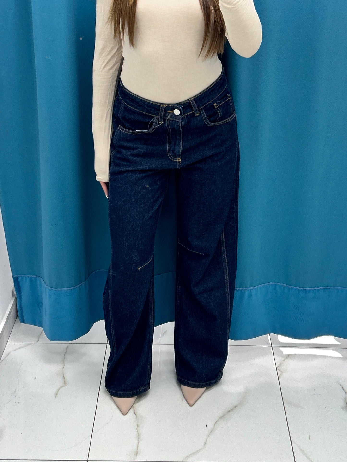 Jeans balloon lavaggio scuro 200