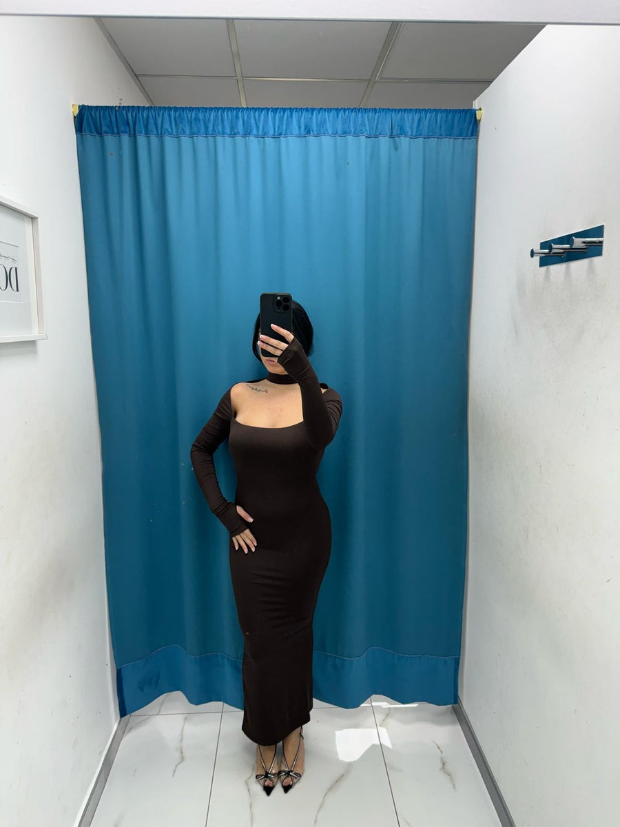 Vestito longuette con scollo 13584
