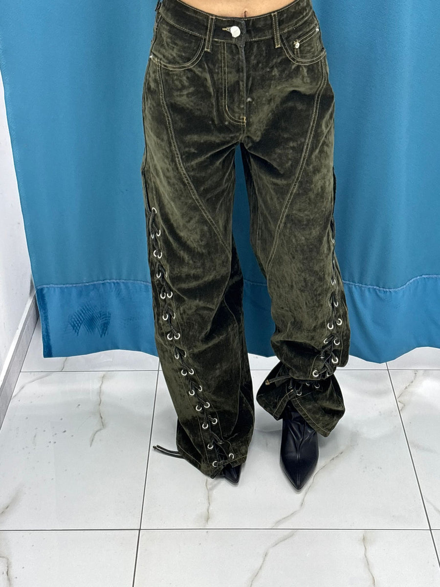 Velvet Lace Pants - 6633